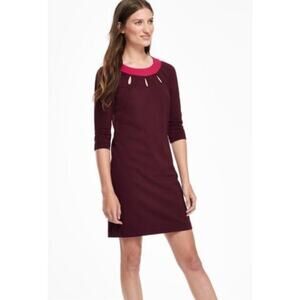 Boden Tilly Tunic Maroon & Pink Dress Size 8 Long